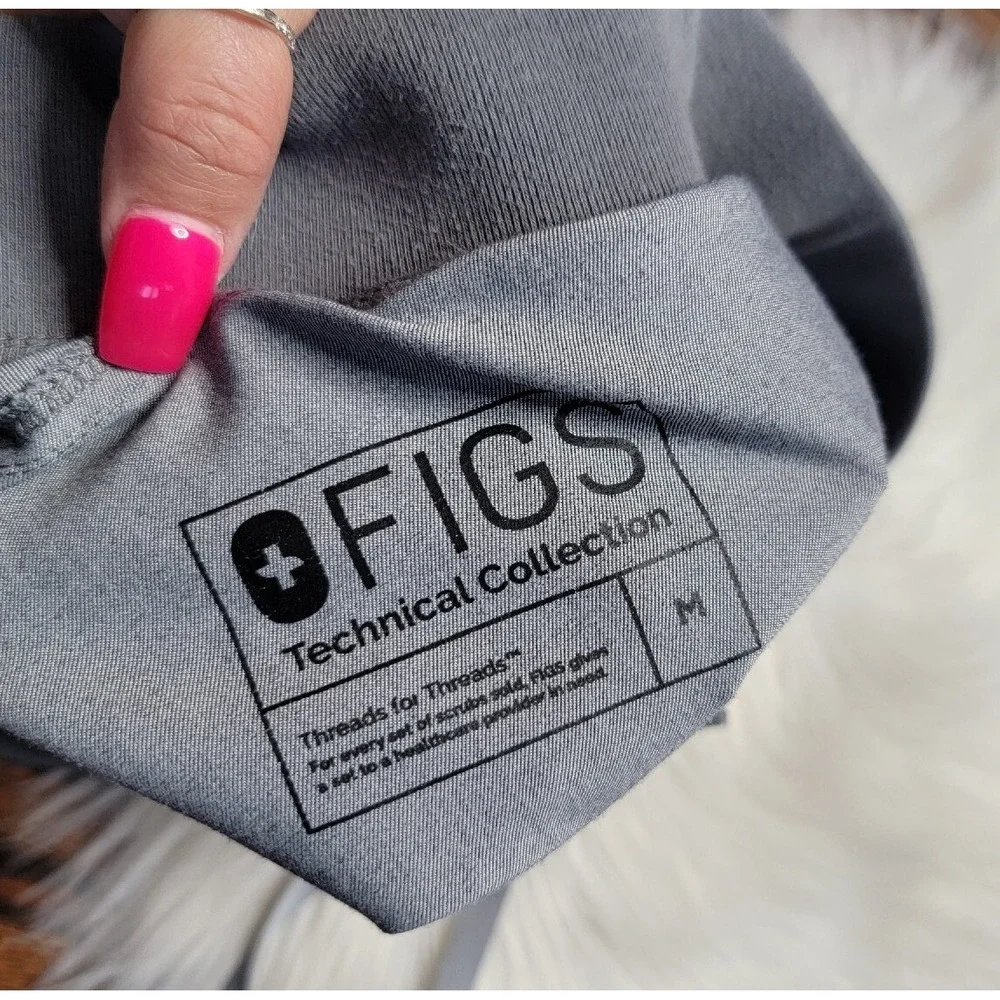 FIGS Kade Cargo Drawstring Gray Straight Leg Scrub Pants Women's Size Medium